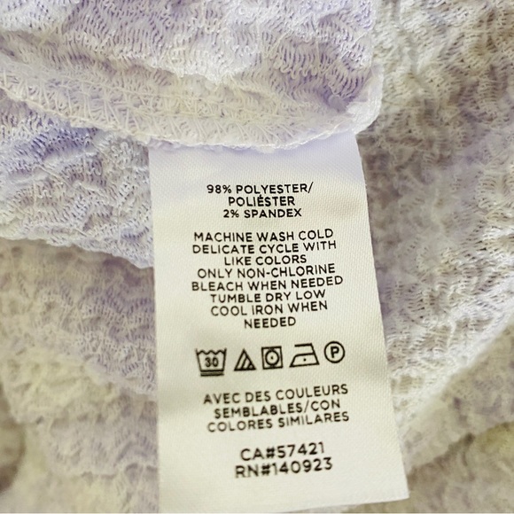 LOFT BLOUSE PURPLE LAVENDER CHECKERED PLAID BLOUSE TOP SIZE XS - Picture 8 of 9